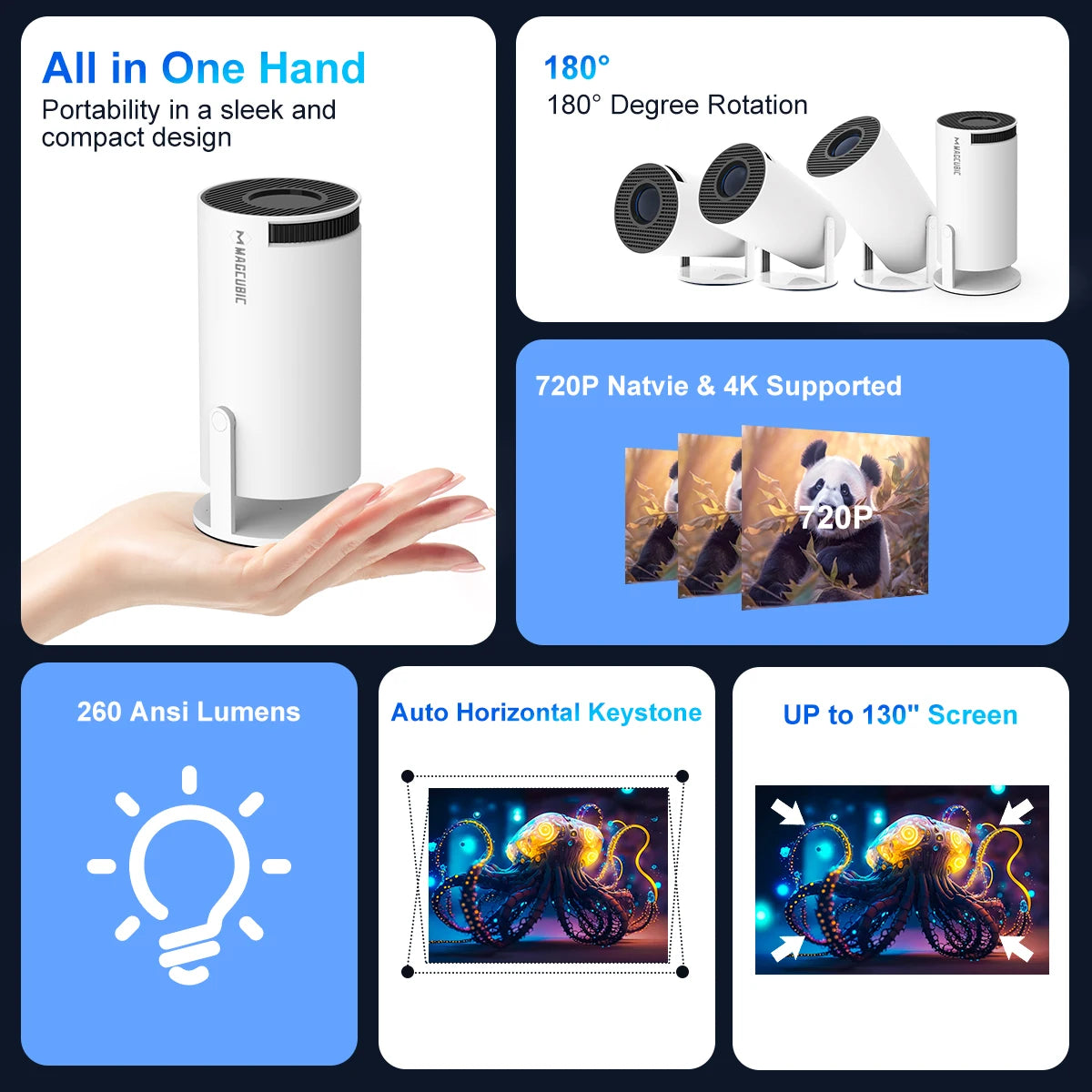 4K WiFi Movie Projector