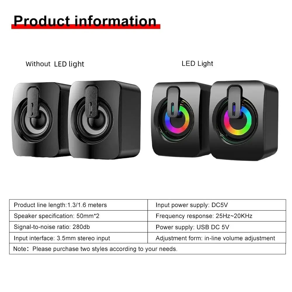 LED Computer Speakers – Wired, HiFi Sound