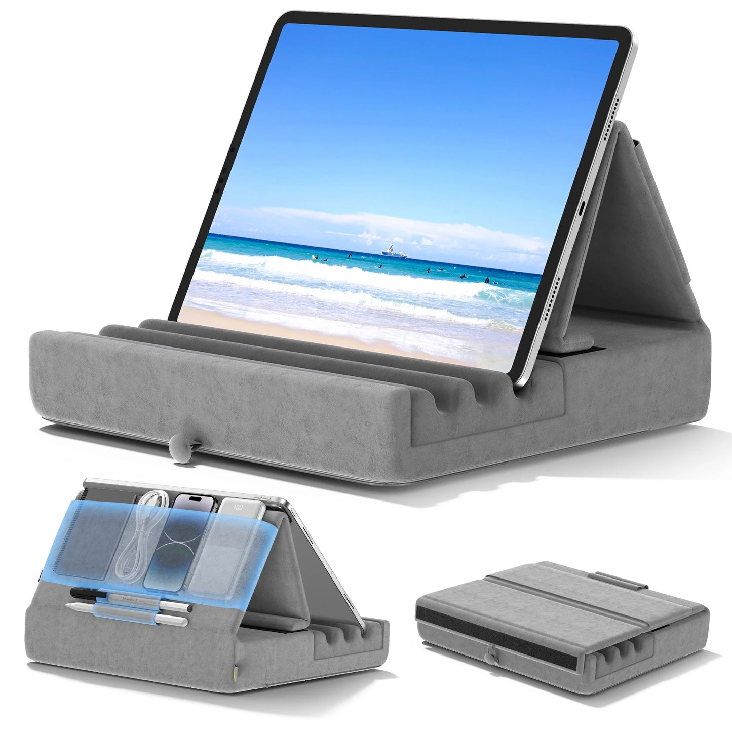 Foldable Tablet Pillow Stand – Adjustable Lap & Desk Holder