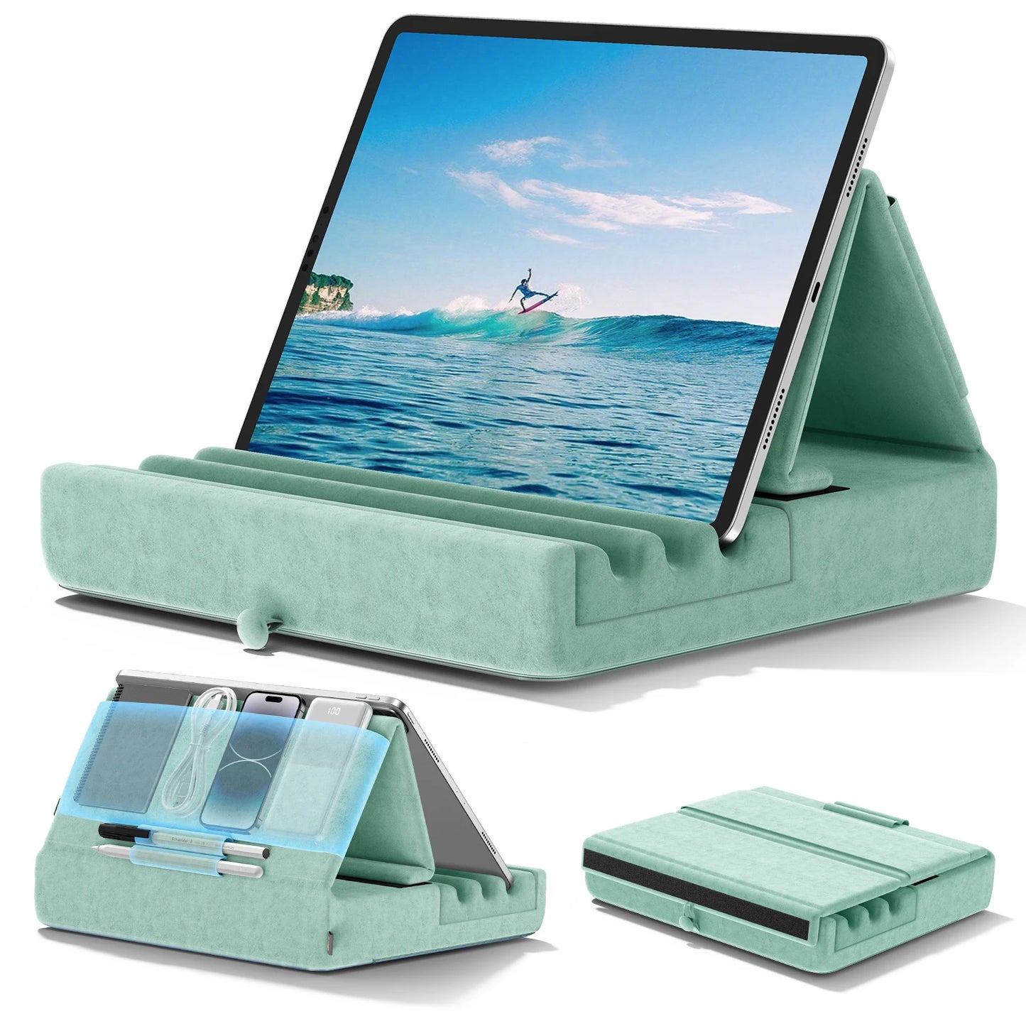 Foldable Tablet Pillow Stand – Adjustable Lap & Desk Holder