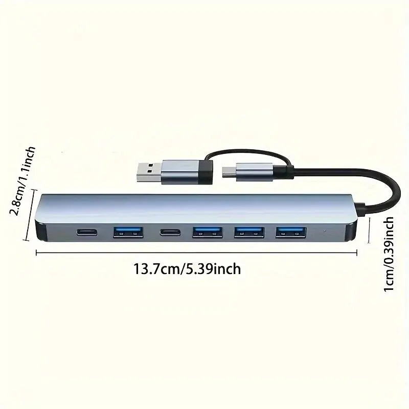 Aluminum USB C Hub 7 in 1 Extender