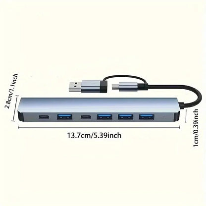 Aluminum USB C Hub 7 in 1 Extender