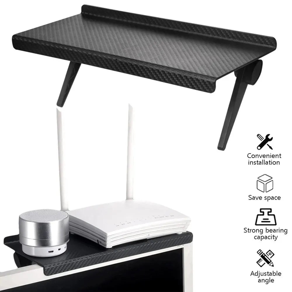 Computer & TV Screen Storage Rack with Wireless Router Stand