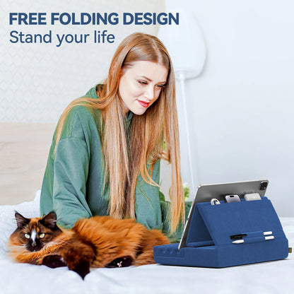 Foldable Tablet Pillow Stand – Adjustable Lap & Desk Holder