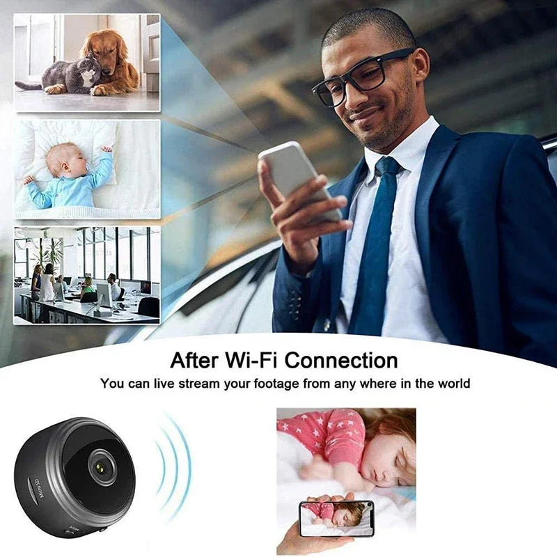 Mini WiFi Security Camera - Wireless Video Recorder for Home Monitoring