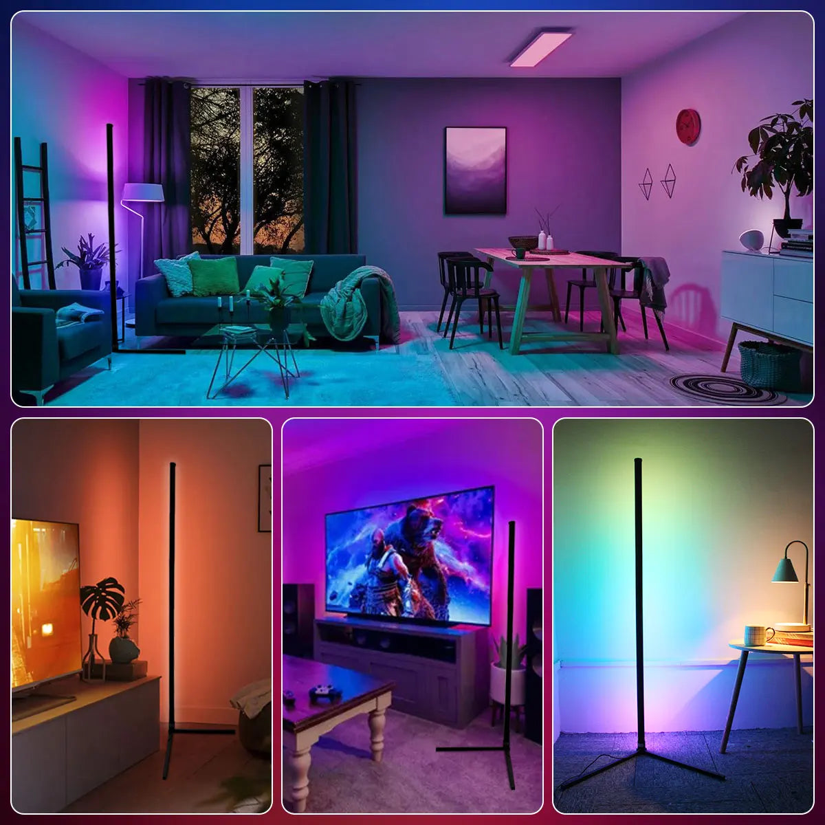 Smart RGB Corner Floor Lamp with Alexa Control