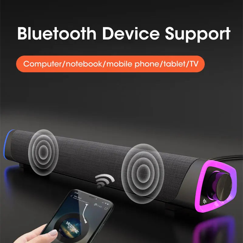 Portable 4D Sound Bar – Bluetooth, Stereo & Waterproof